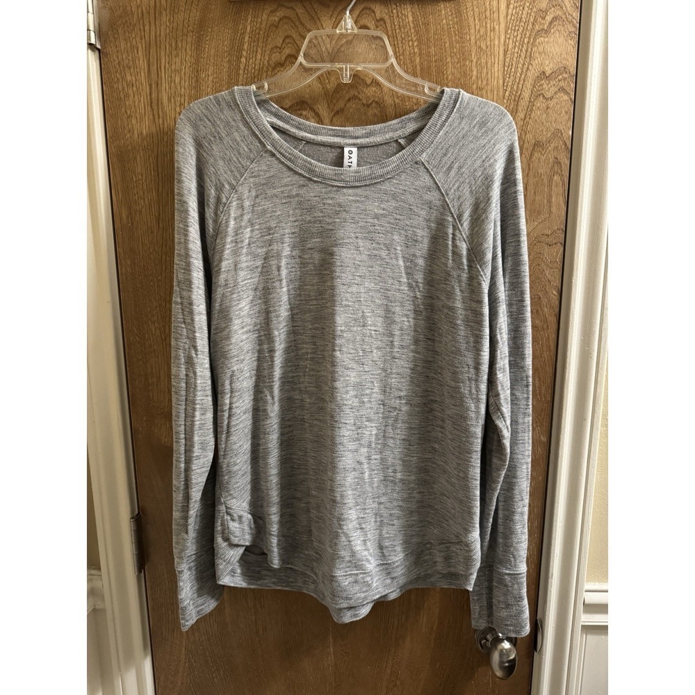 Athleta Women's Mindset Relaxed Sweatshirt Large Workout Heather Grey Light
